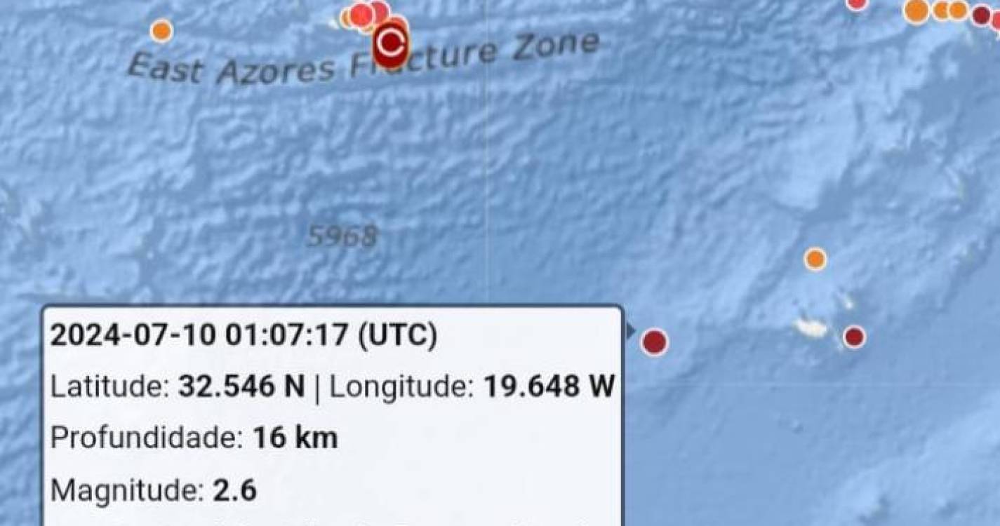 Dois sismos na Madeira nesta quarta-feira