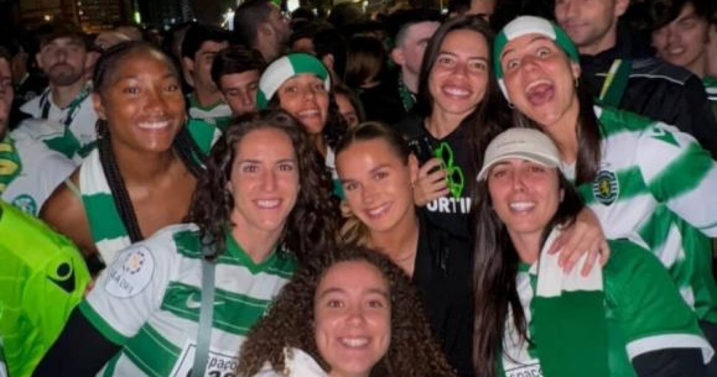 Madeirense Fátima Pinto nos festejos do título do Sporting