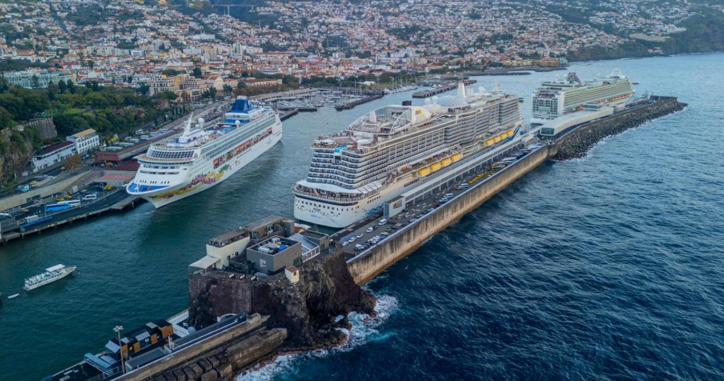 Três navios adornam Porto do Funchal, um deles em estreia (com fotos)