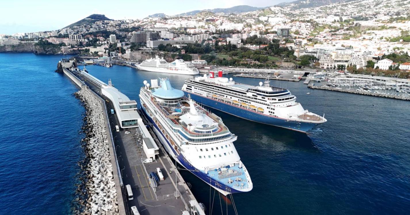 Três navios compõem porto do Funchal (com fotos)