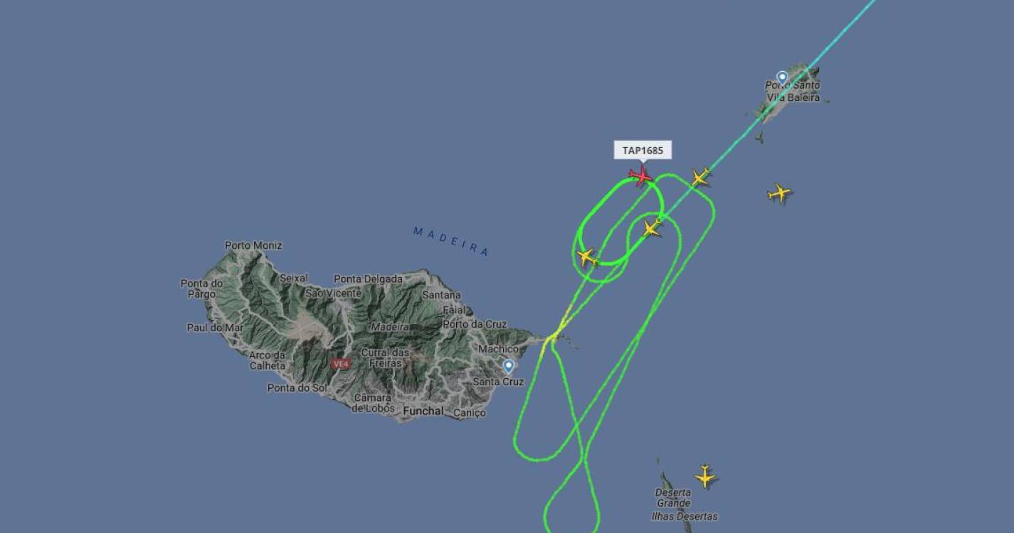 Quatro aviões ‘às voltas’ aguardam para aterrar na Madeira