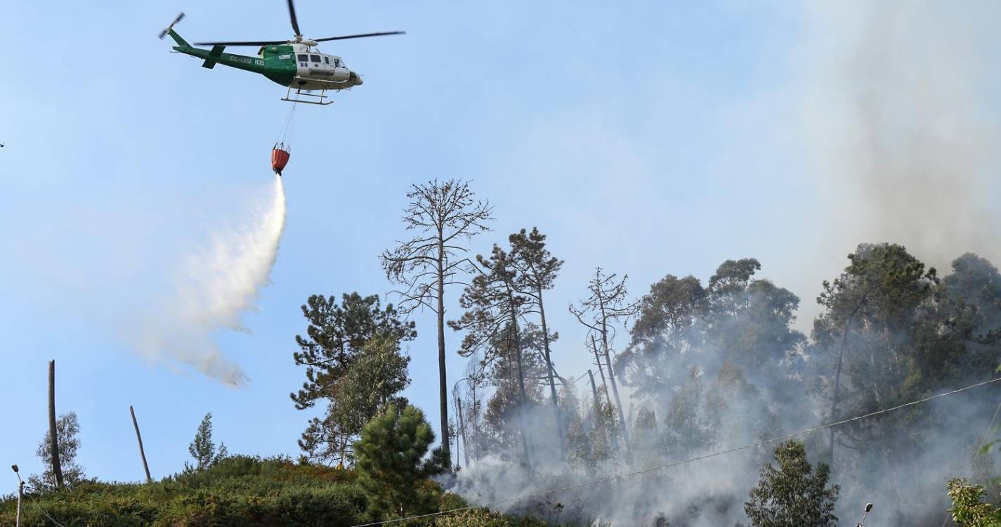 Fogo obriga a intervenção do helicóptero da Proteção Civil no Curral das Freiras