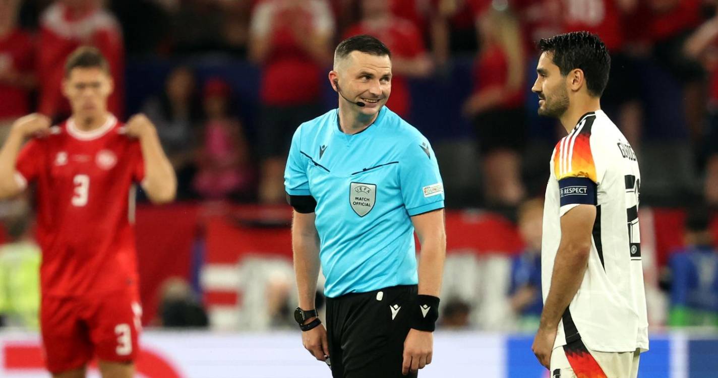 Euro2024: Inglês Michael Oliver é o árbitro do jogo entre Portugal e França