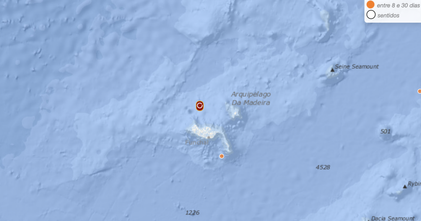 Sismo registado a nordeste do Porto Moniz