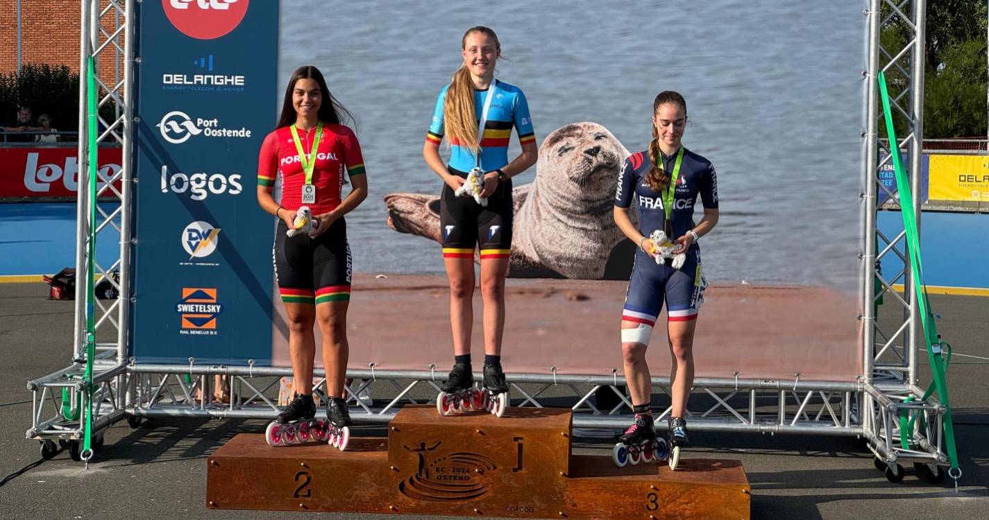 Jessica Rodrigues é vice-campeã da Europa em patinagem de velociadade