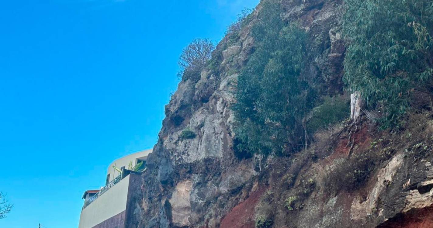 Remoção de pedras e limpeza de combustíveis vegetais na escarpa sobranceira à estrada do Garajau