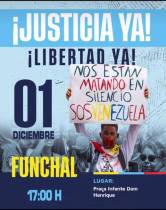 Venezuelanos manifestam-se hoje no Funchal para exigir justiça