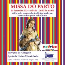 Missa do Parto celebrada este sábado no continente