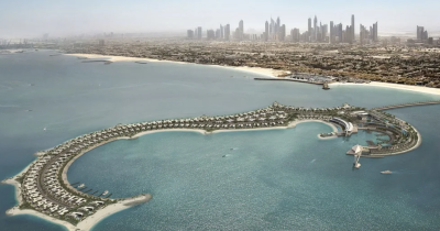 A ilha artificial de Jumeirah Bay é habitada apenas por milionários.