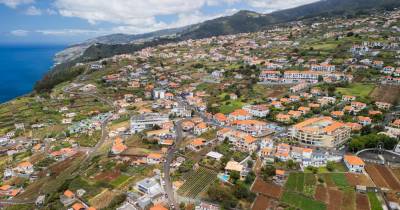 Vista aérea de drone da freguesia dos Canhas, na Ponta do Sol.