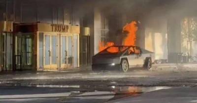 Tesla explode frente a hotel Trump em Las Vegas fazendo um morto