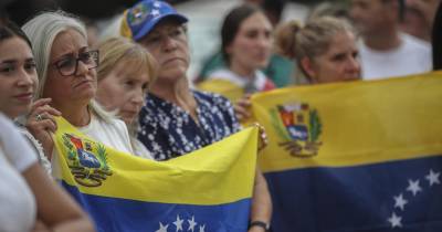 Manifestação de venezuelanos pela democracia na Venezuela, no Largo do Colégio, Funchal, 29 de julho de 2024.