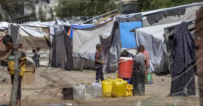 Campo de refugiados em Deir Al-Balah, na Faixa de Gaza.