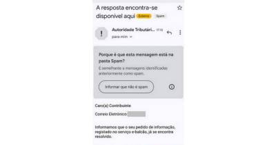 Fisco alerta para novo falso email sobre suposta resposta a questões colocadas pelo e-balcao