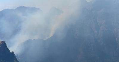 Dois aviões Canadair fazem primeira descarga no Pico do Gato (com vídeo)