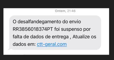 Esquema fraudulento está a enviar mensagens do próprio número dos CTT