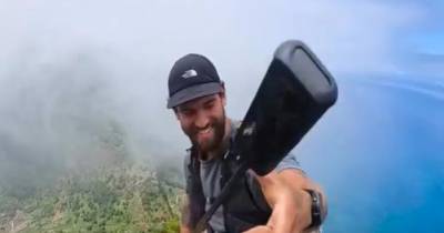Turista faz filmagens arrepiantes num penhasco em São Vicente (com vídeo)