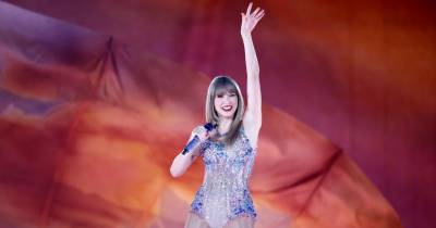 Taylor Swift no concerto realizado em Estocolmo.