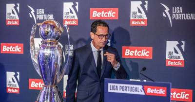 O presidente da Liga Portugal, Pedro Proença, numa conferência de imprensa da Liga Portuguesa de Futebol Profissional.