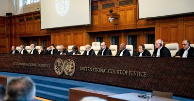 Os juízes do Tirbunal Internacional de Justiça.