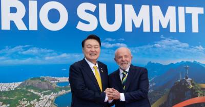 Lula da Silva com o Presidente da Coreia do Sul, na reunião dos G20.