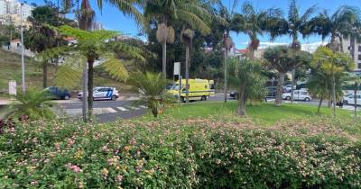 Vítima de atropelamento junto ao Madeira Shopping prostrada na via pública