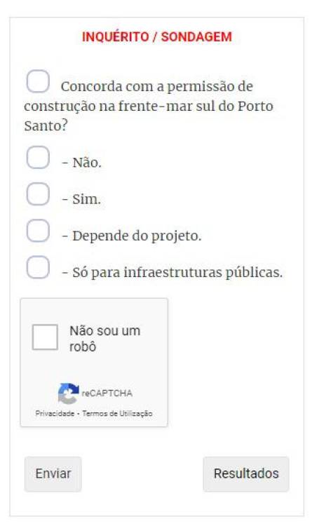 Inquérito JM: Concorda com a permissão de construção na frente-mar sul do Porto Santo?