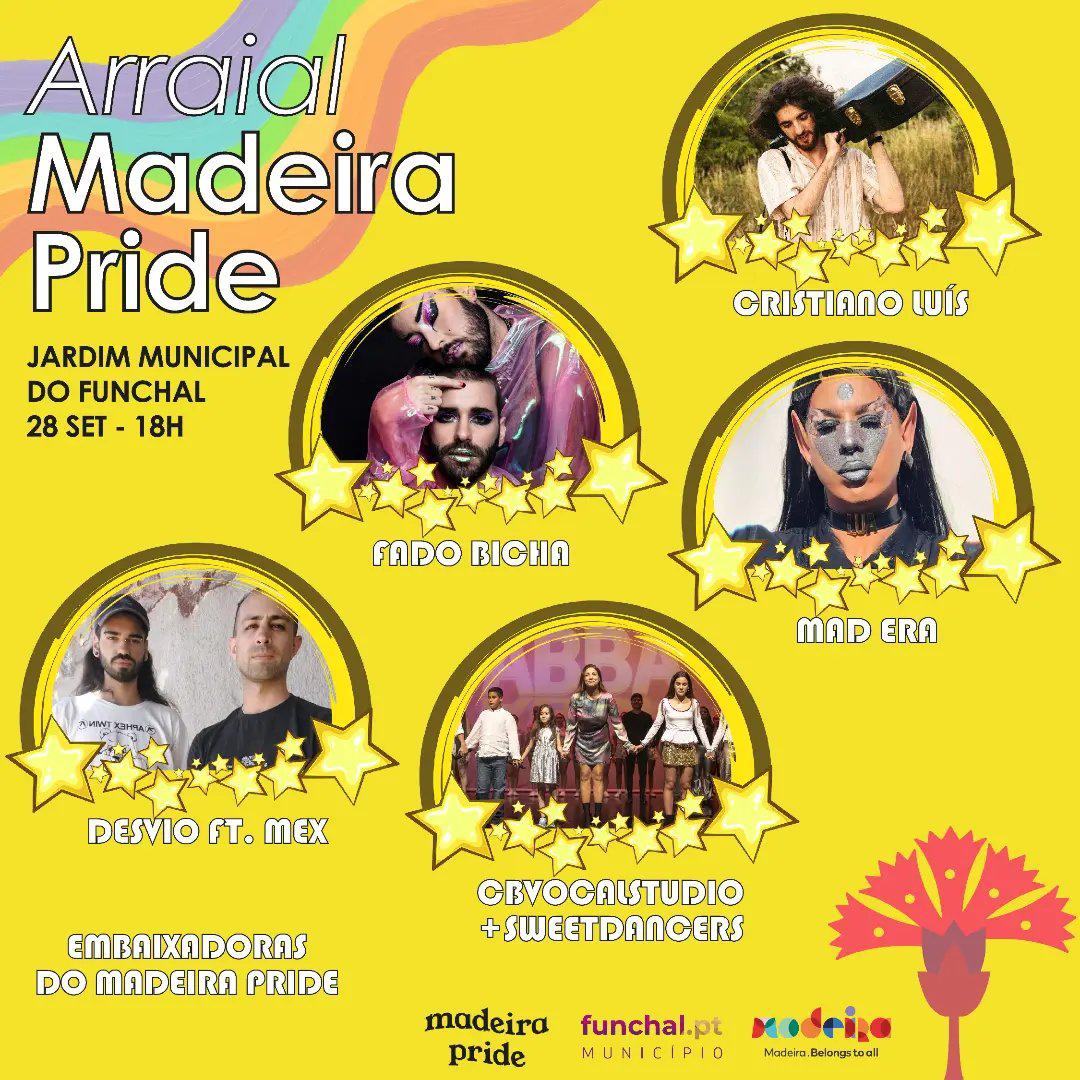 Arraial Madeira Pride a 28 de setembro no Jardim Municipal