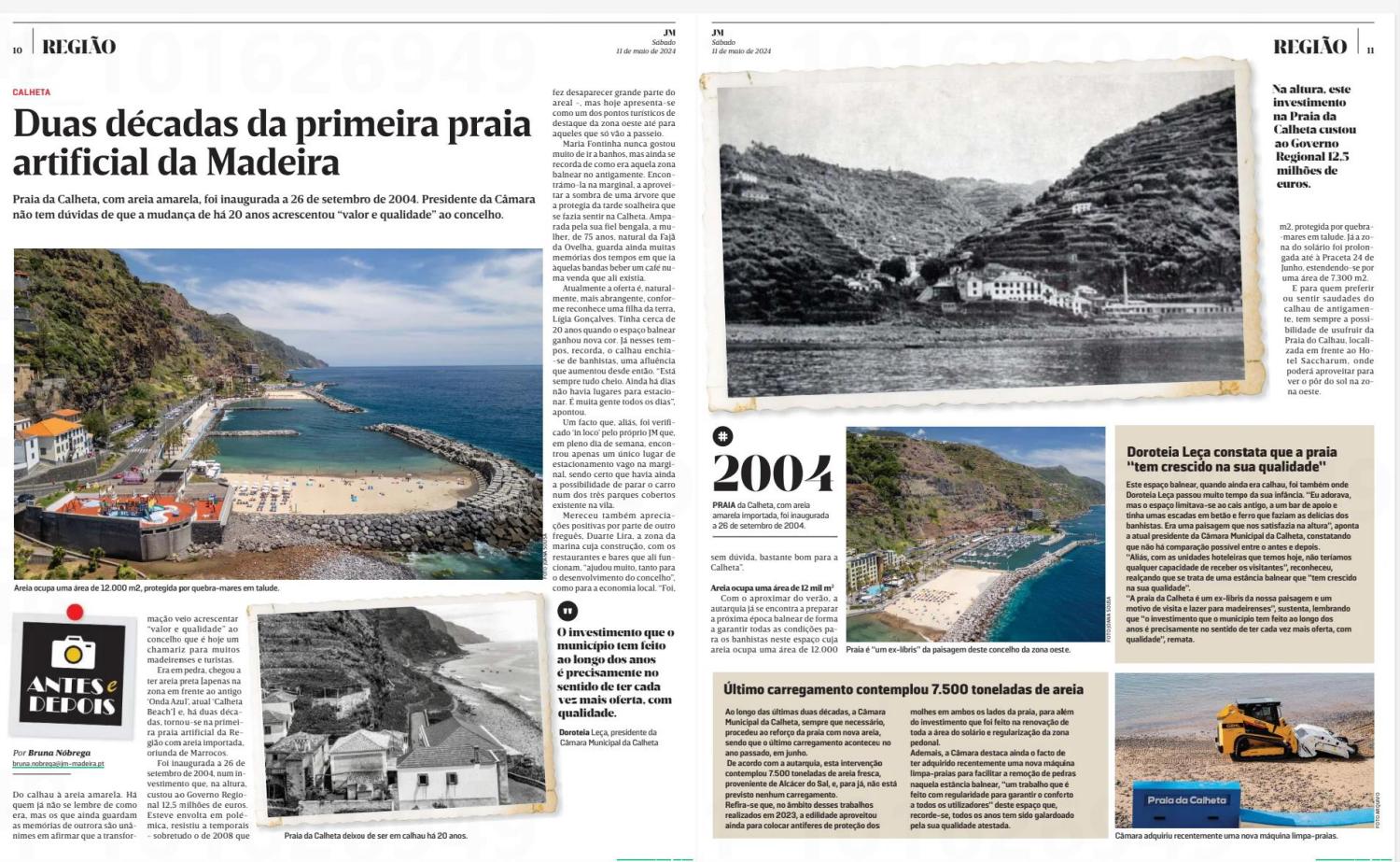 Autarquia assinala 20 anos da Praia da Calheta com rubrica do JM