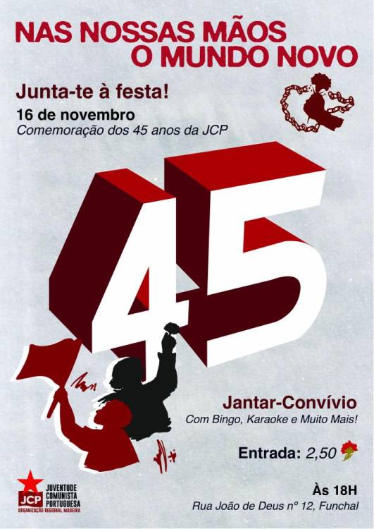 Juventude Comunista Portuguesa assinala 45.º aniversário com celebrações na Madeira