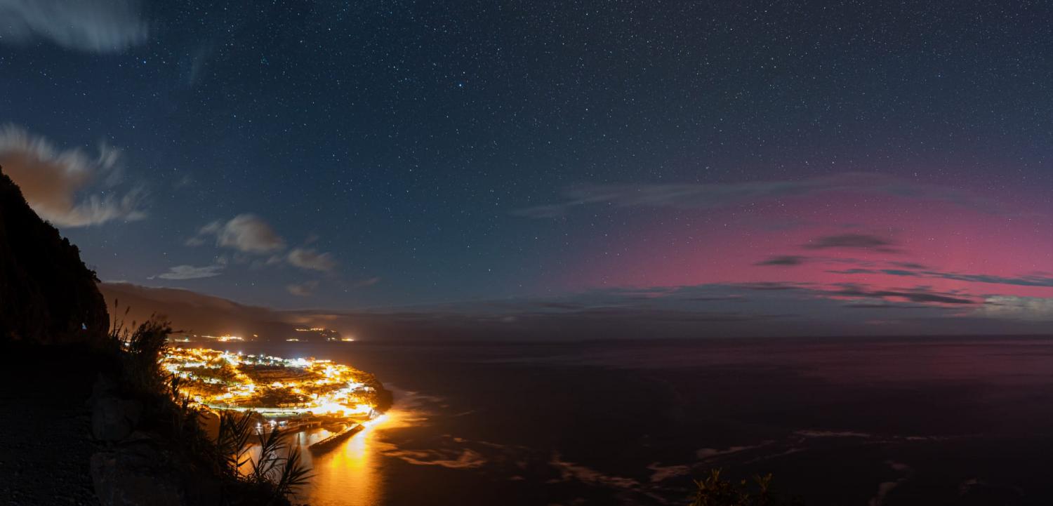 Veja fotos impressionantes do céu captadas desde o norte da ilha esta madrugada