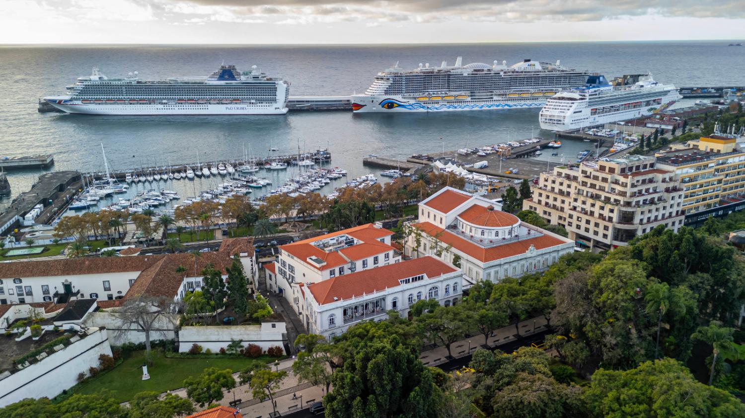 Três navios adornam Porto do Funchal, um deles em estreia (com fotos)